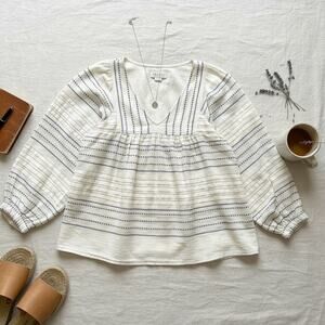 Velvet Graham Spencer Embroidered Peasant Top Small Y2K